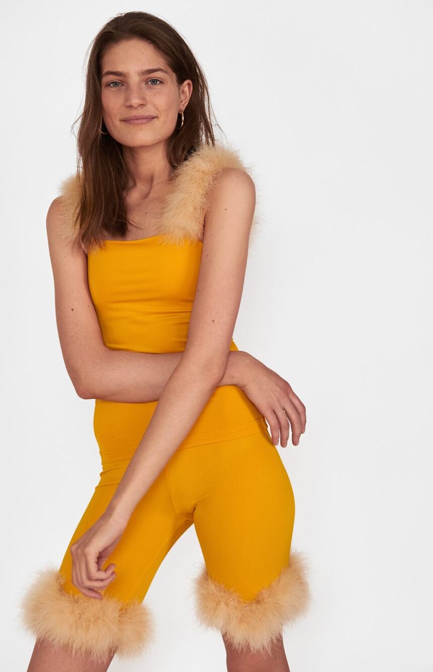 NWT Sleeper Orange The Weekend Chic Lounge Tank Shorts Set Size Small